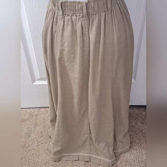 Vintage Erika Linen Button Up Midi Skirt With Detailed Hem - Picture 2 of 10